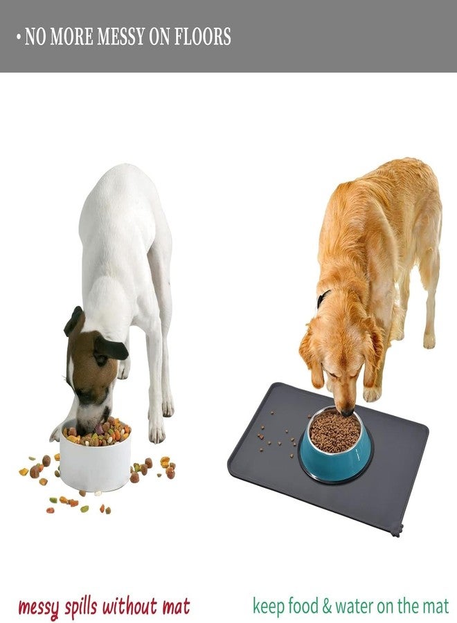JAGDIV Non-Slip Waterproof Silicone Pet Food Mat With Raised Edges, Dog and Cat Feeding Mat, Water Bowl Placemats - Image 5